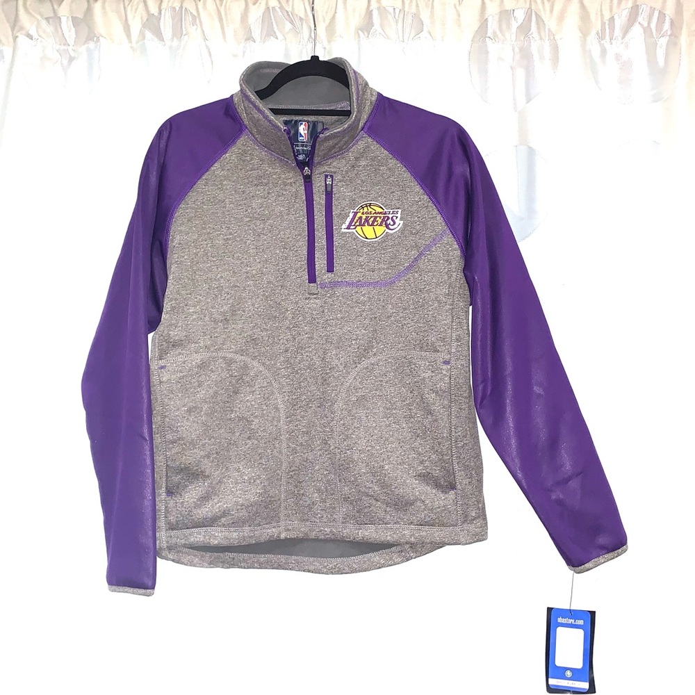 NWT lakers NBA 1/4 zip soft shell jacket 3 pockets